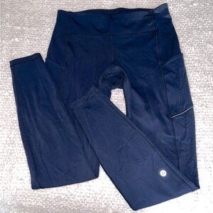 LULULEMON WUNDER TRAIN TIGHTS 28” SIZE 6 NAVY BLUE near perfect condition